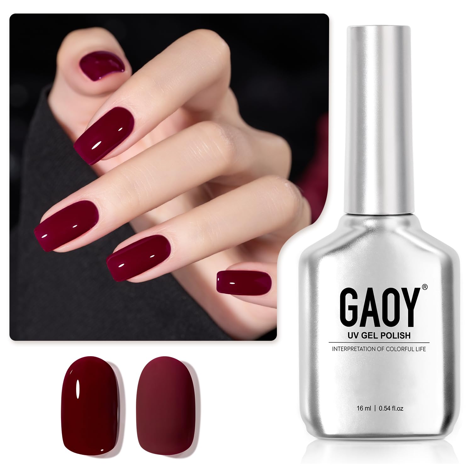 Red Gel Nail Polish Deep Tone