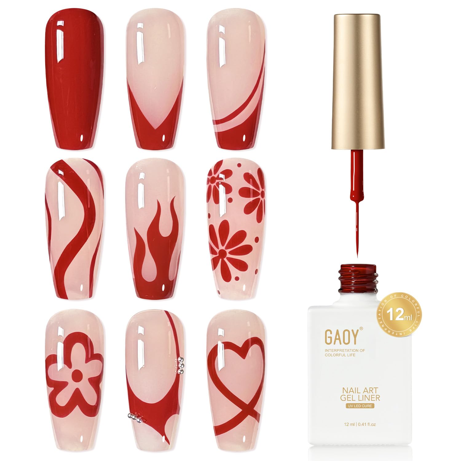 Red Nail Art Liner Pen
