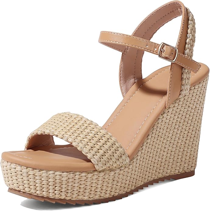Tan Wedge Espadrille Sandals Women