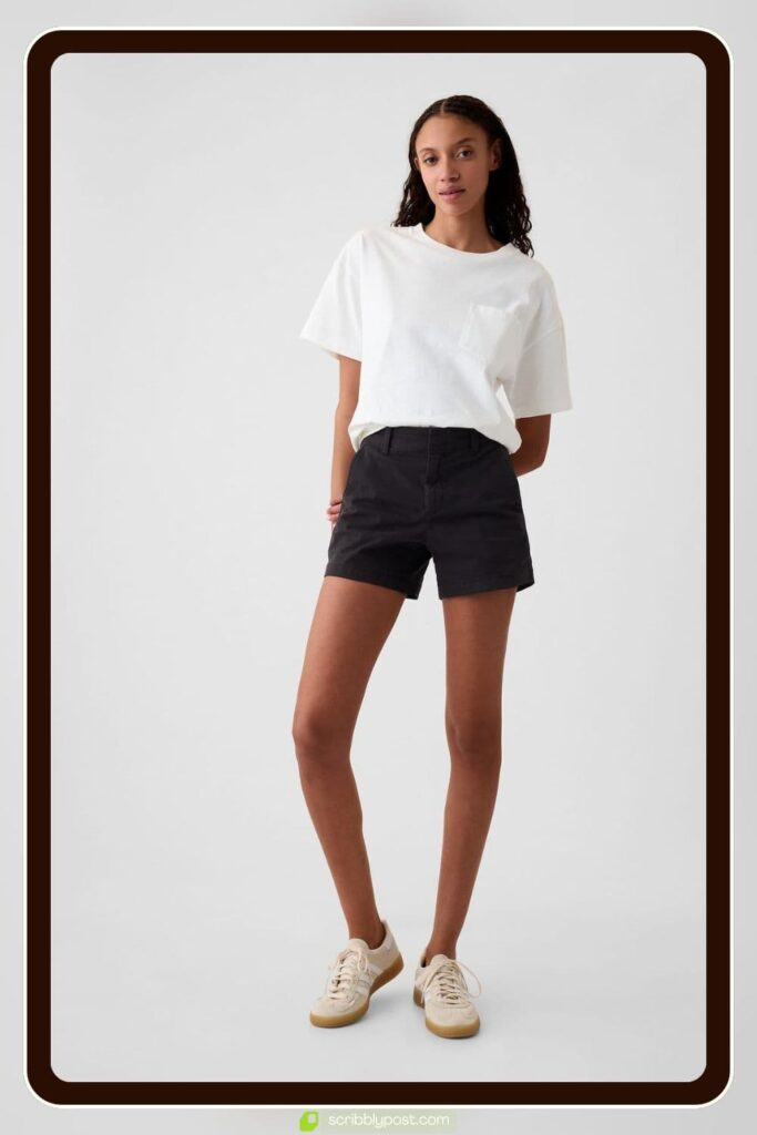 Utility Shorts + Plain White Tee + Clean Sneakers