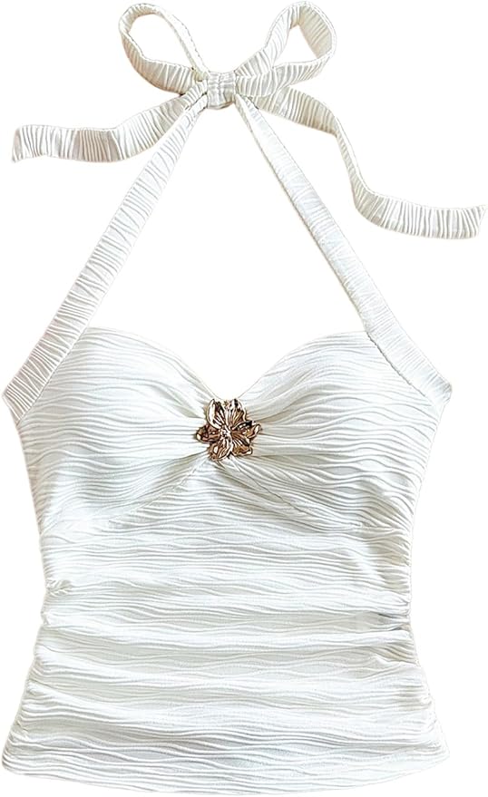 White Halter Neck Top
