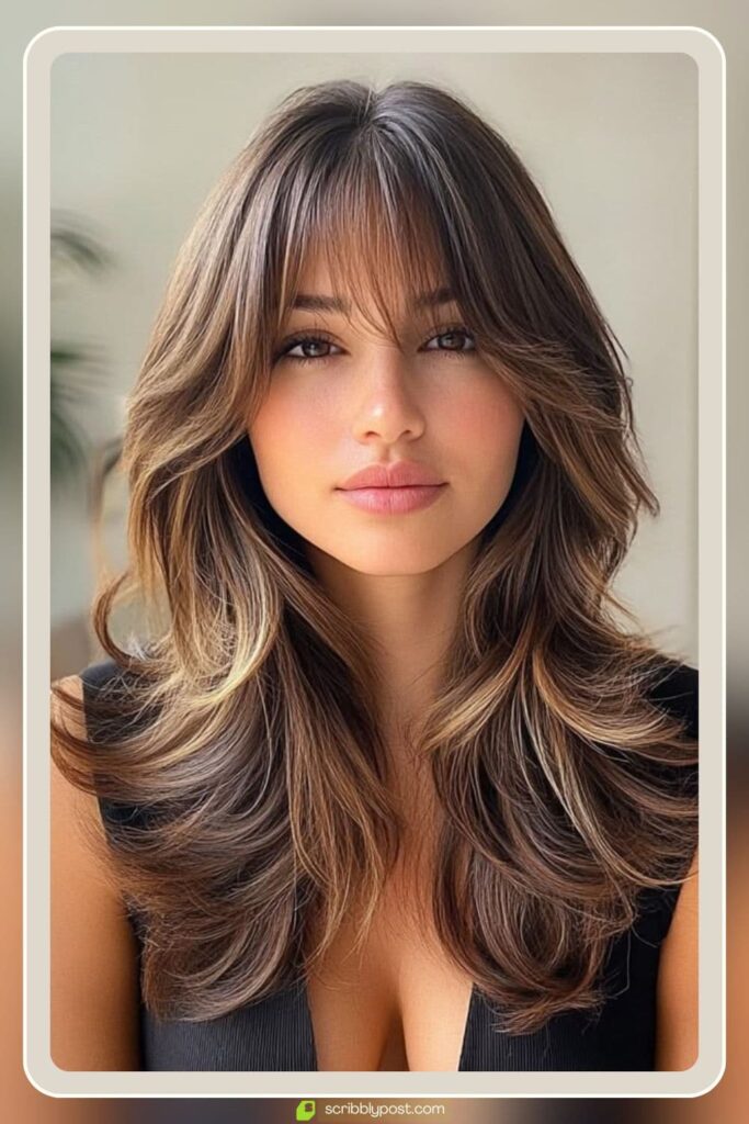 Wispy Curtain Bangs with Layers