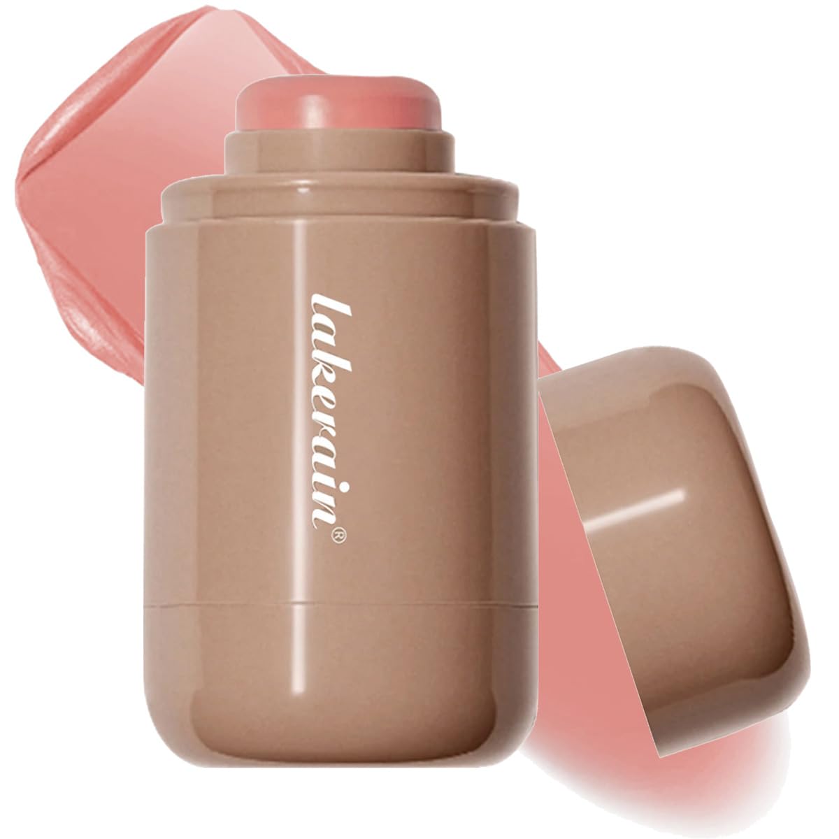 peachy nude cream blush stick soft glam everyday makeup brown eyes