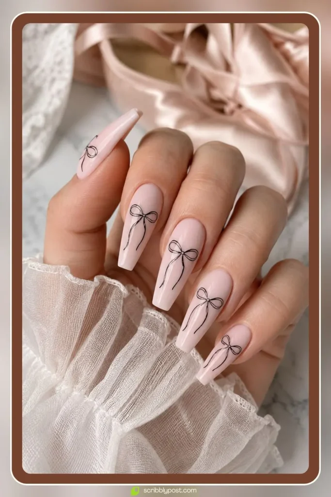 Ballerina Bow Nails