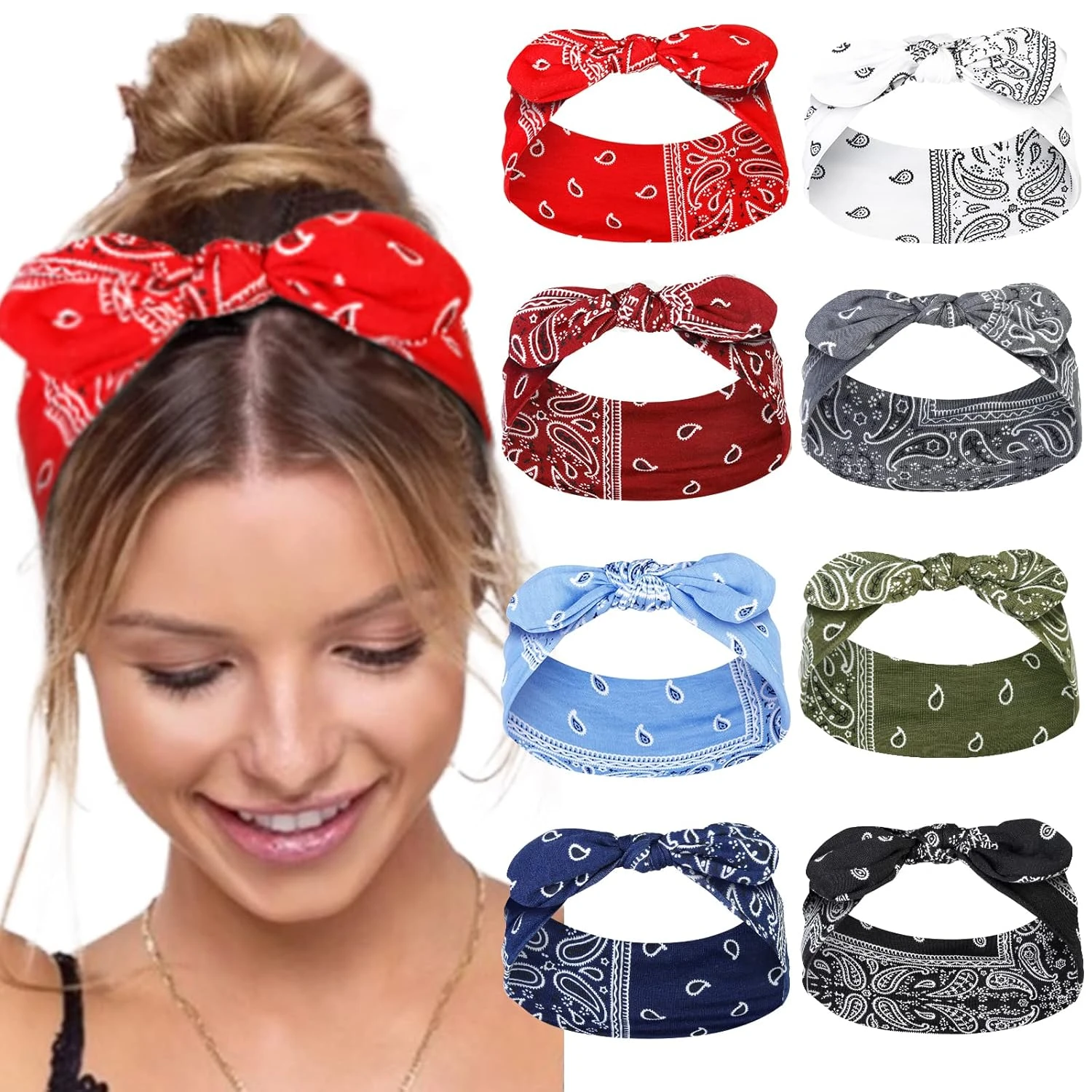 Bandana Bow Hair Tie Women