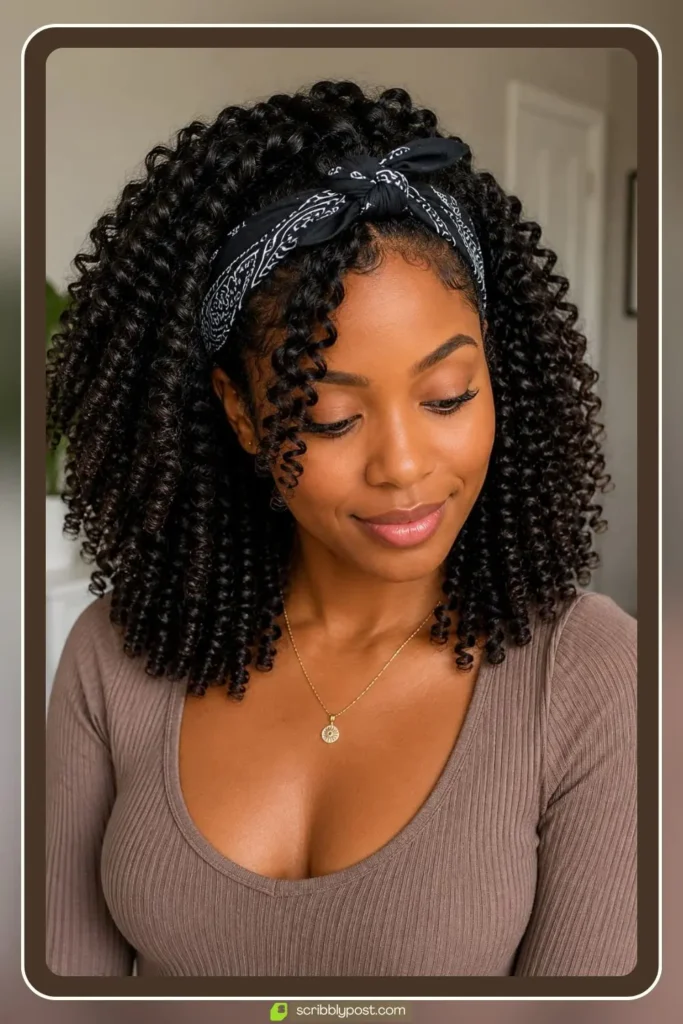 Bandana Braid-Out for Curly Hair