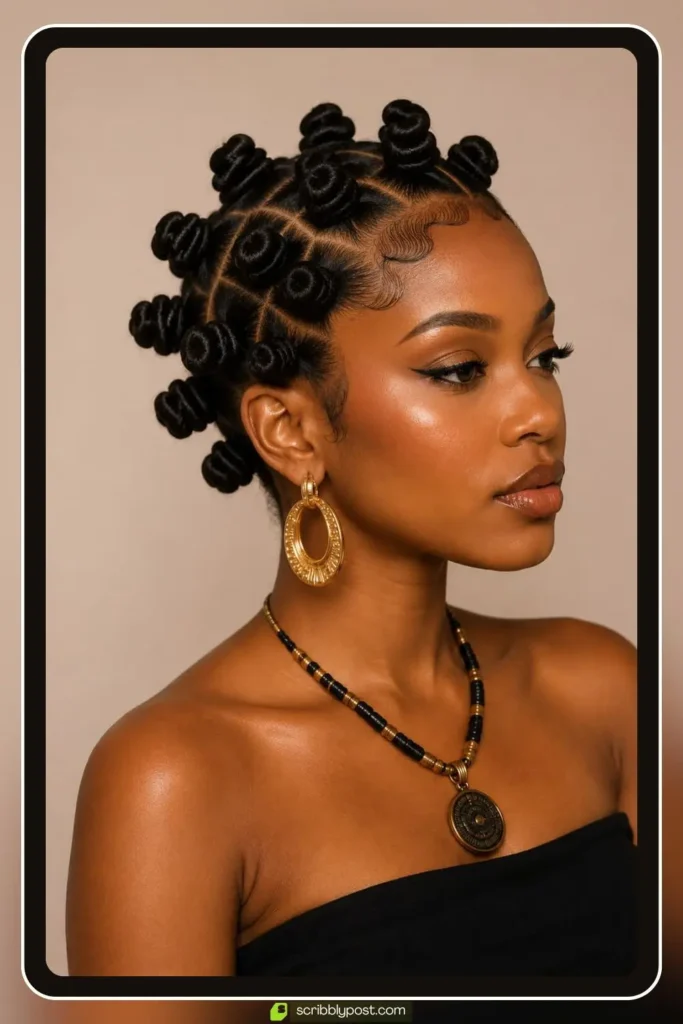 Bantu Knot Updo