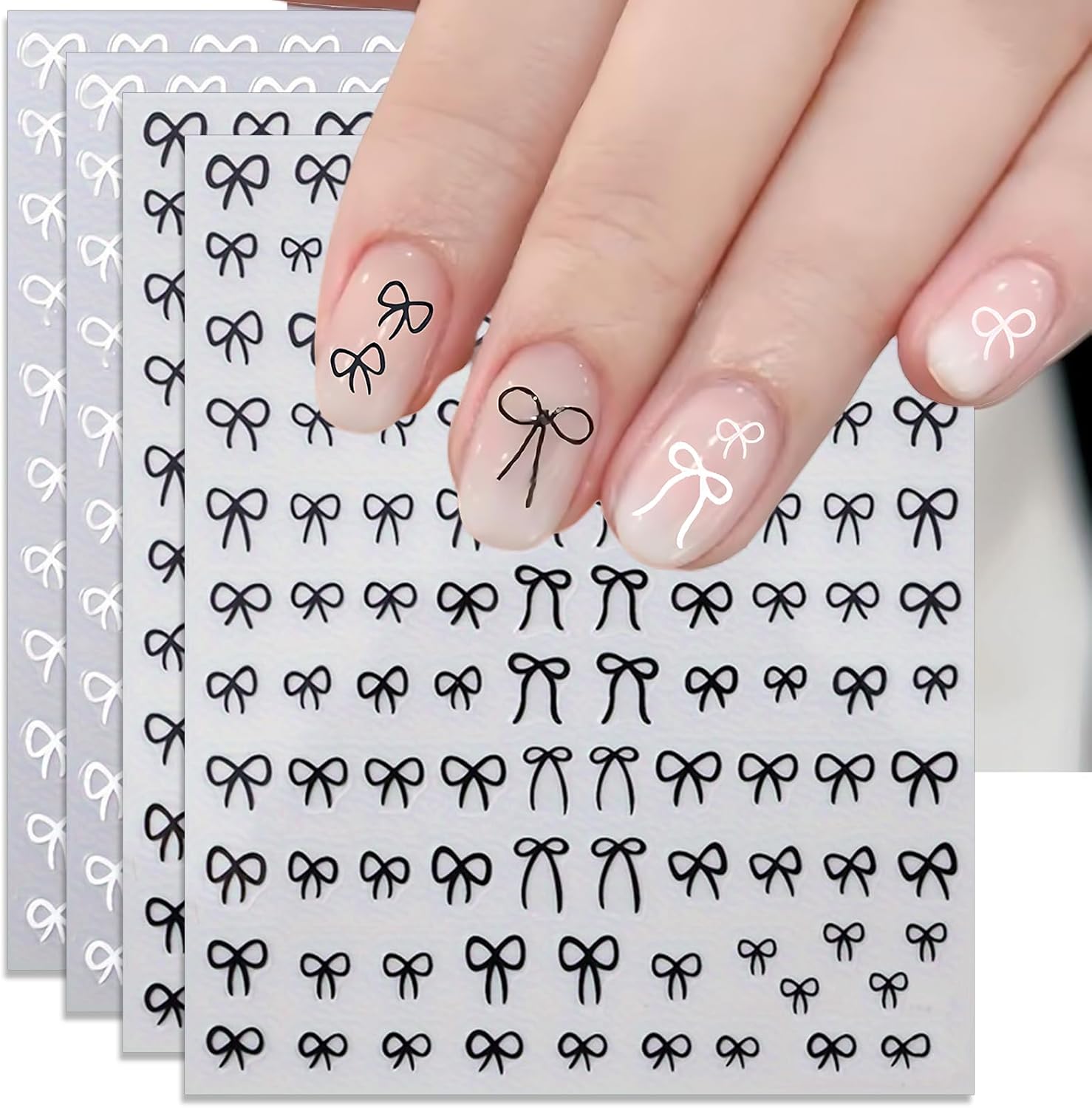 Black Bow Nail Decals
