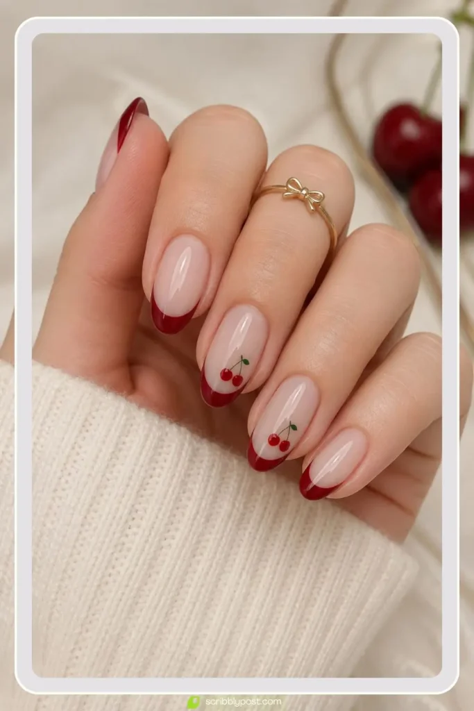 Cherry French Tips