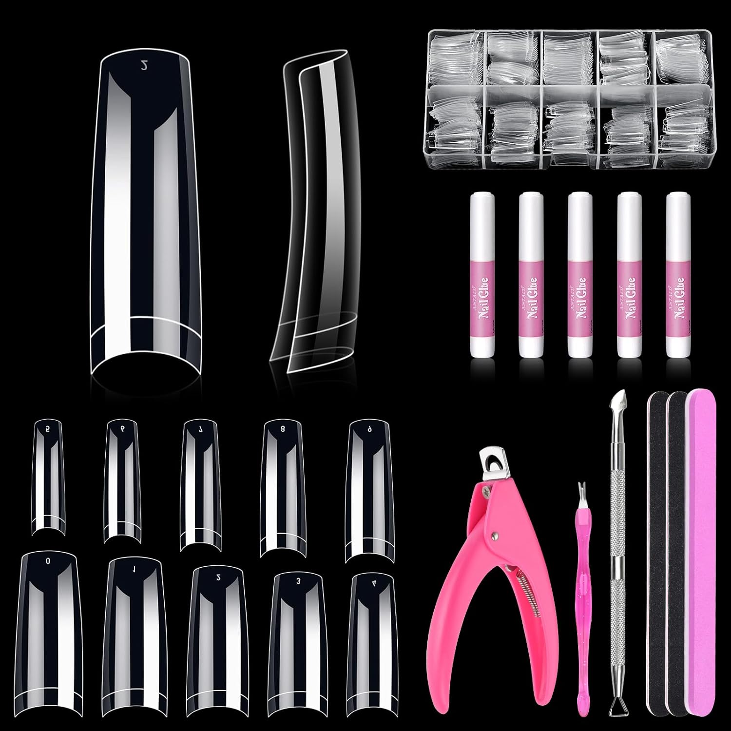 Clear acrylic nail tips