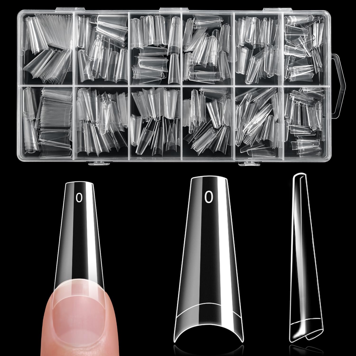 Coffin nail tips medium length