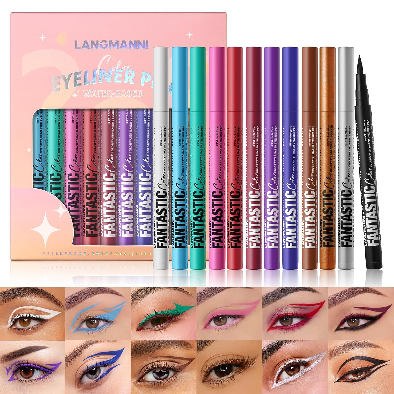 Colored Liquid Eyeliner Set Multi Shade