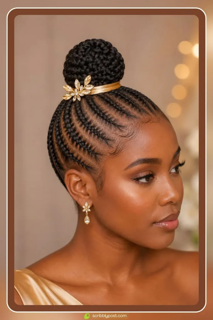 Cornrow Bun Updo