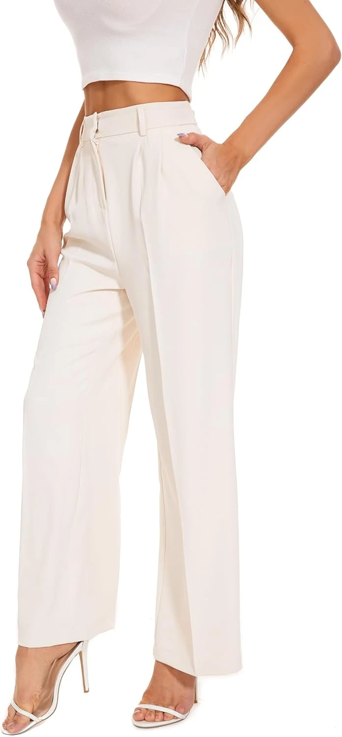 Cream Wide-Leg Trousers