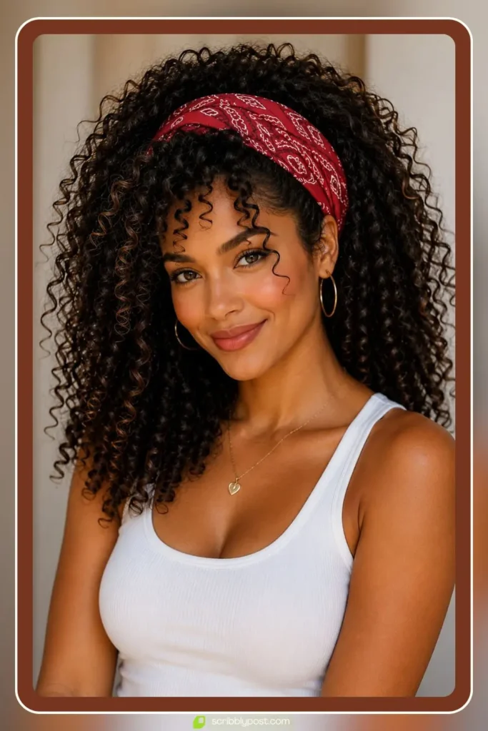 Curly Hair Bandana Crown
