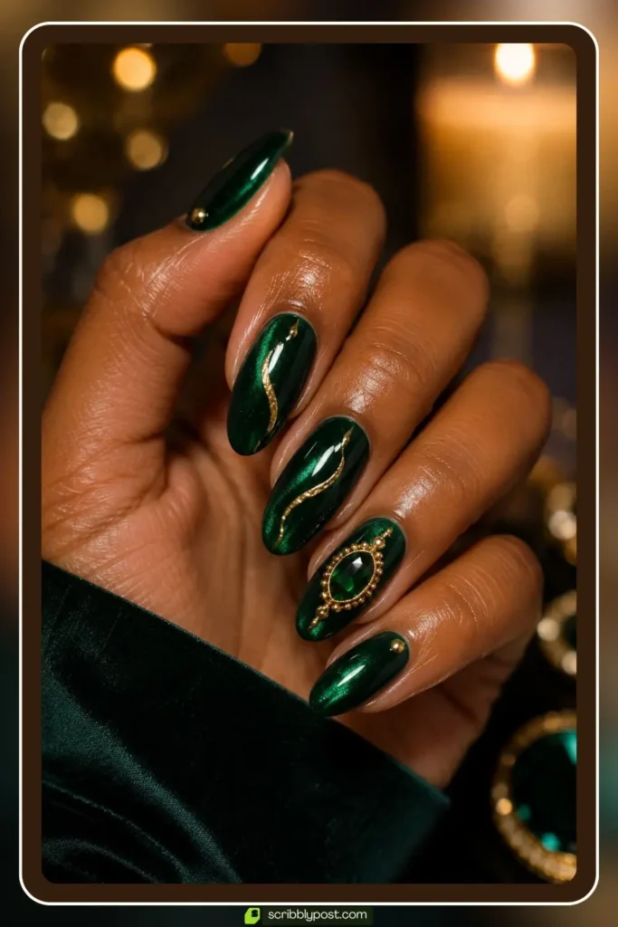 Emerald Green Nails
