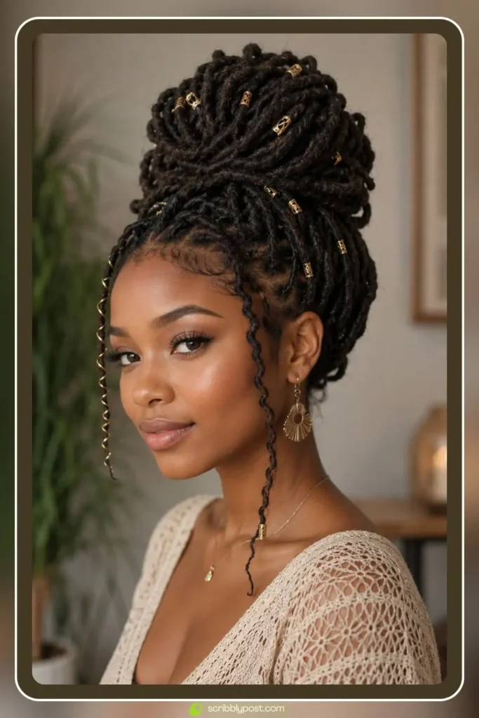 Faux Locs Updo
