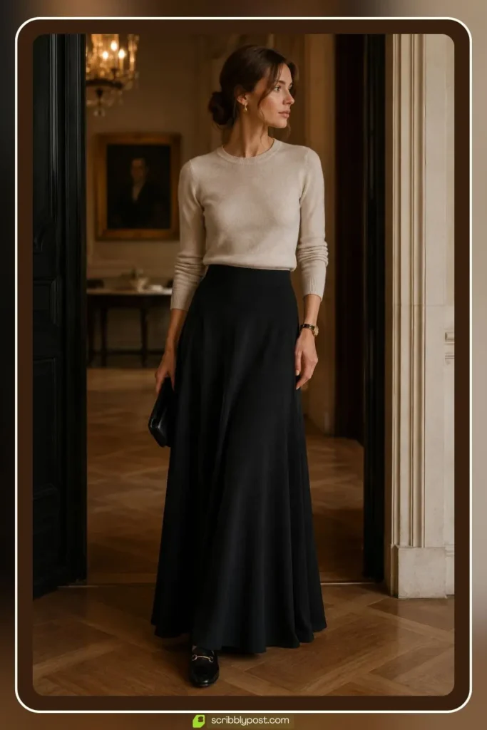 Floor-Length Skirt and Cashmere