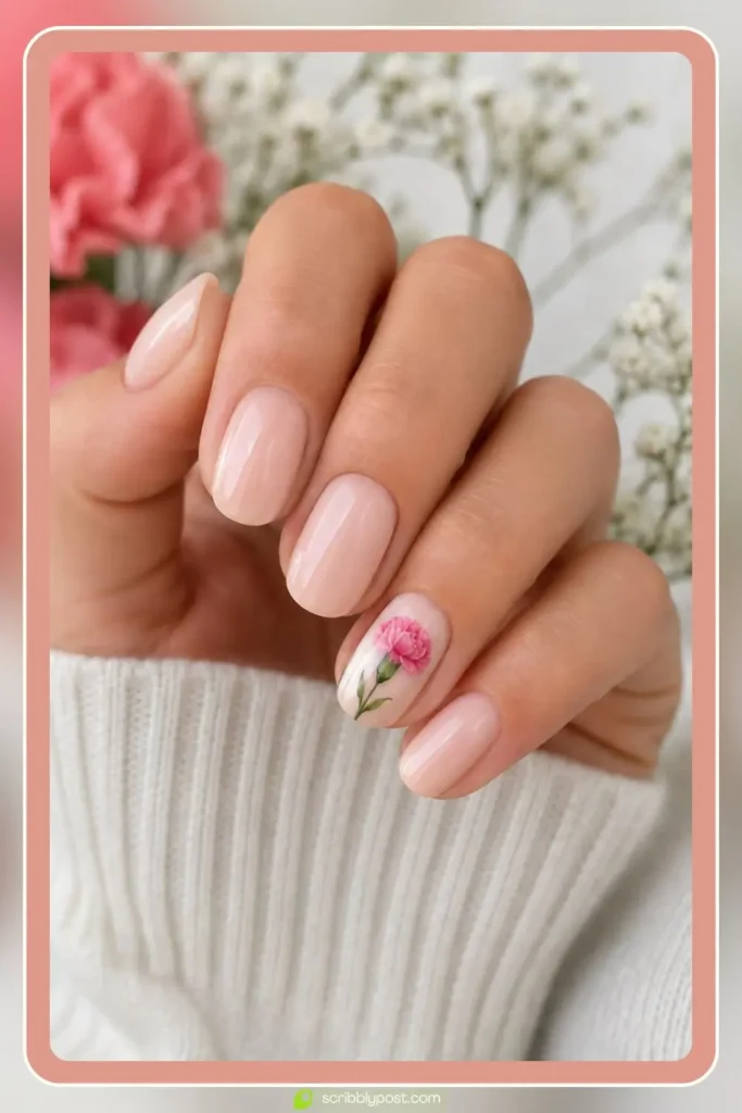Floral Accent Nails