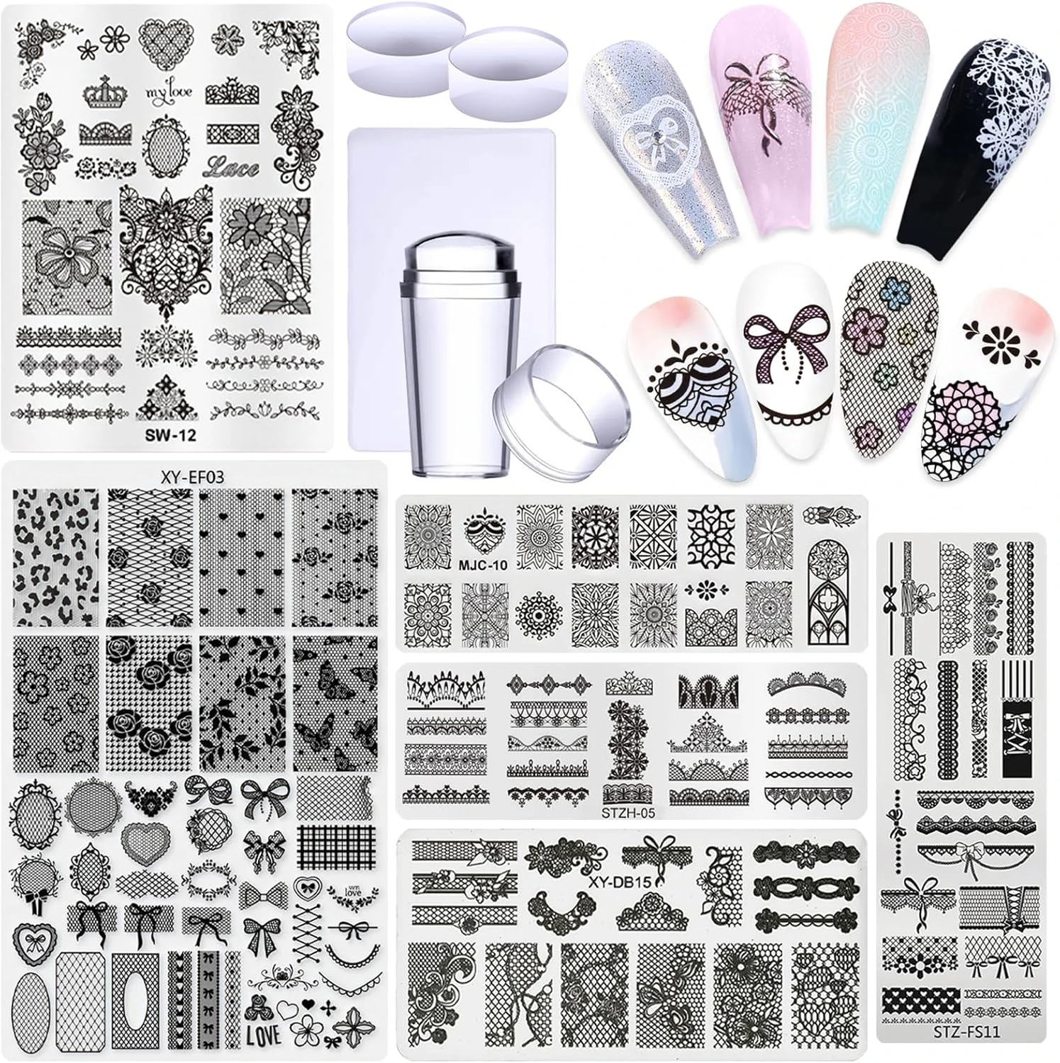 Floral Nail Art Stamping Plate Kit