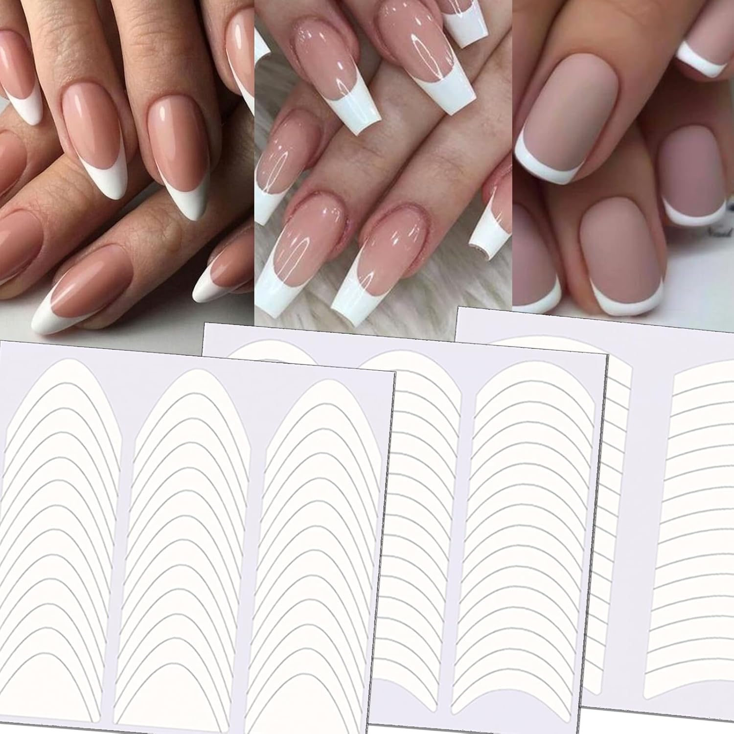 French tip nail guides curved