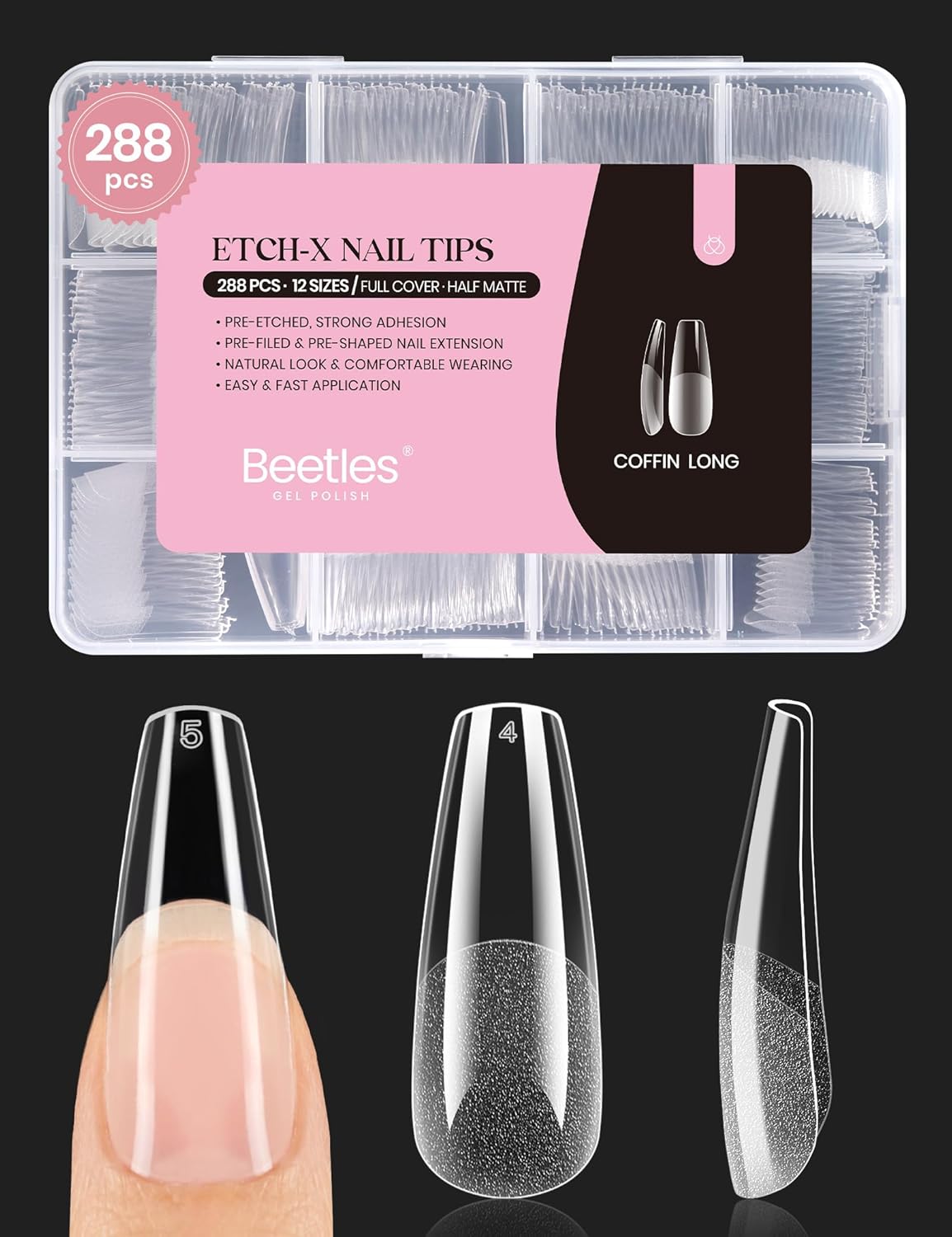 Gel builder for long coffin nails