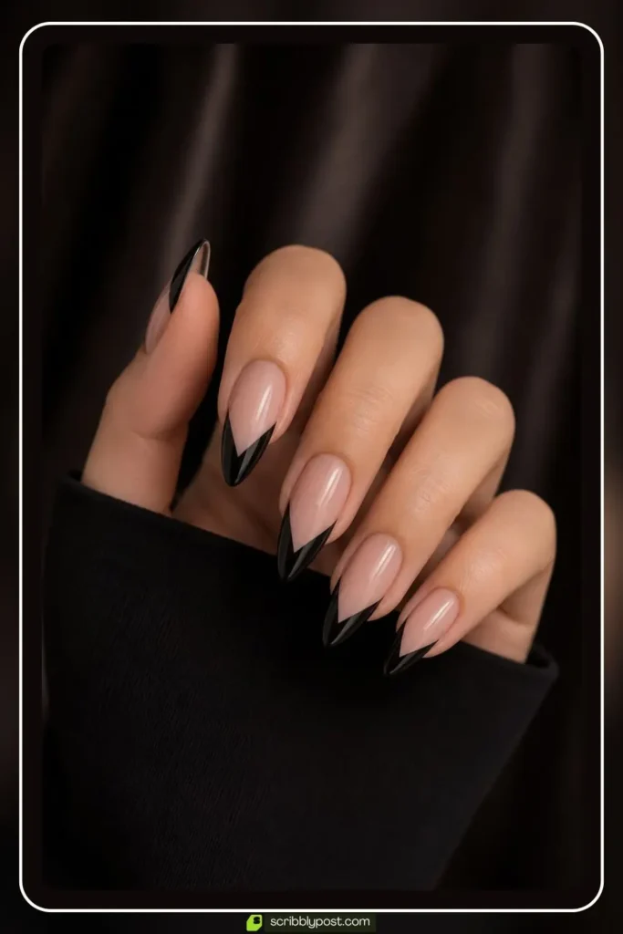 Geometric V-Tip French Tips