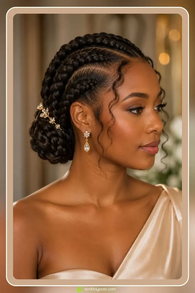 Goddess Braids into a Low Bun