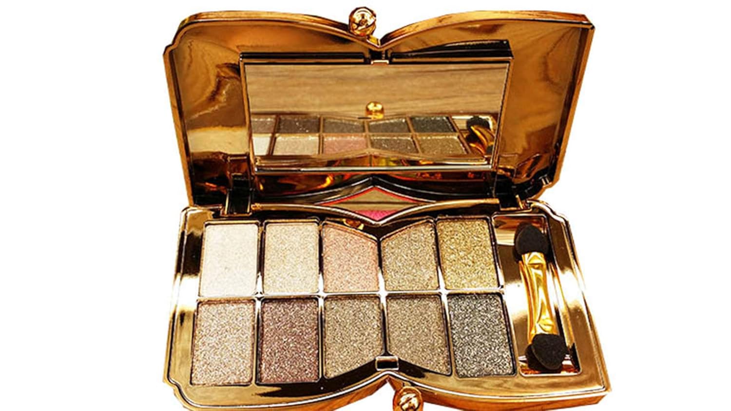 Gold Shimmer Eyeshadow Palette Deep Skin