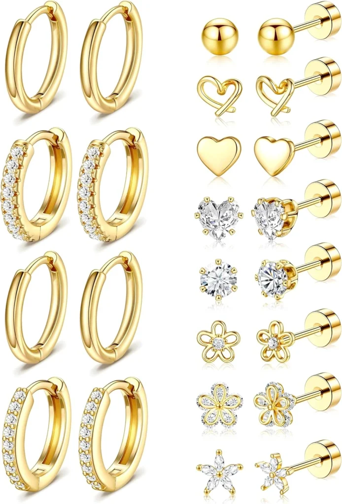 Gold Stud Earrings