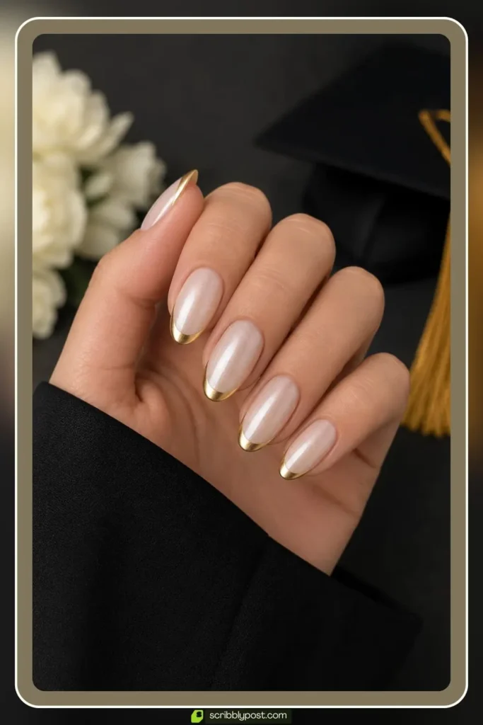 Graduation Pearl French Tips