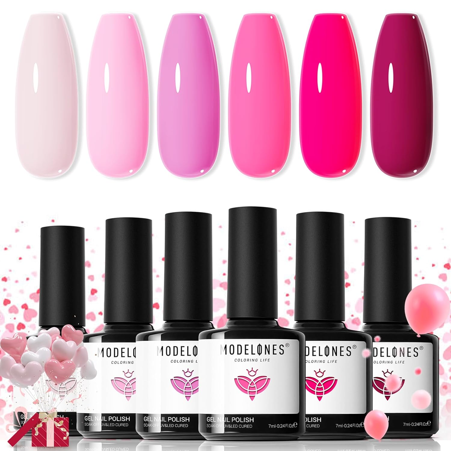 Hot pink gel nail polish