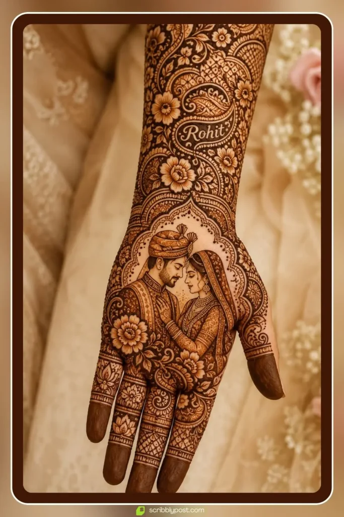 Indian Bridal Henna — Bride and Groom Portrait