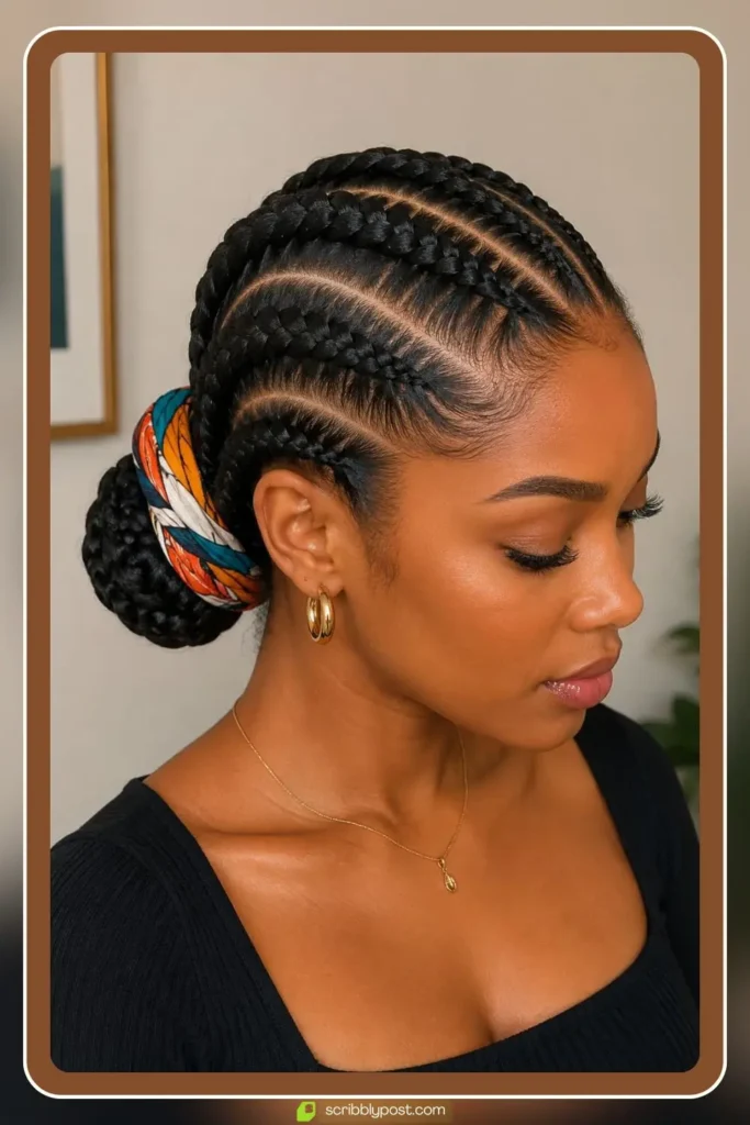 Jumbo Cornrow Updo