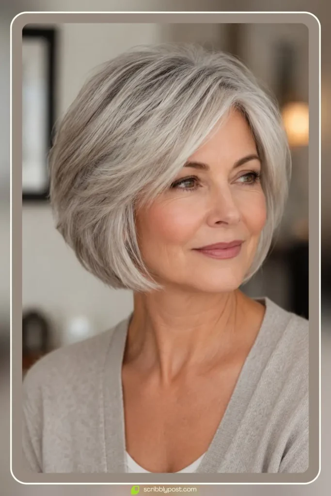 Layered Bob for Older Women