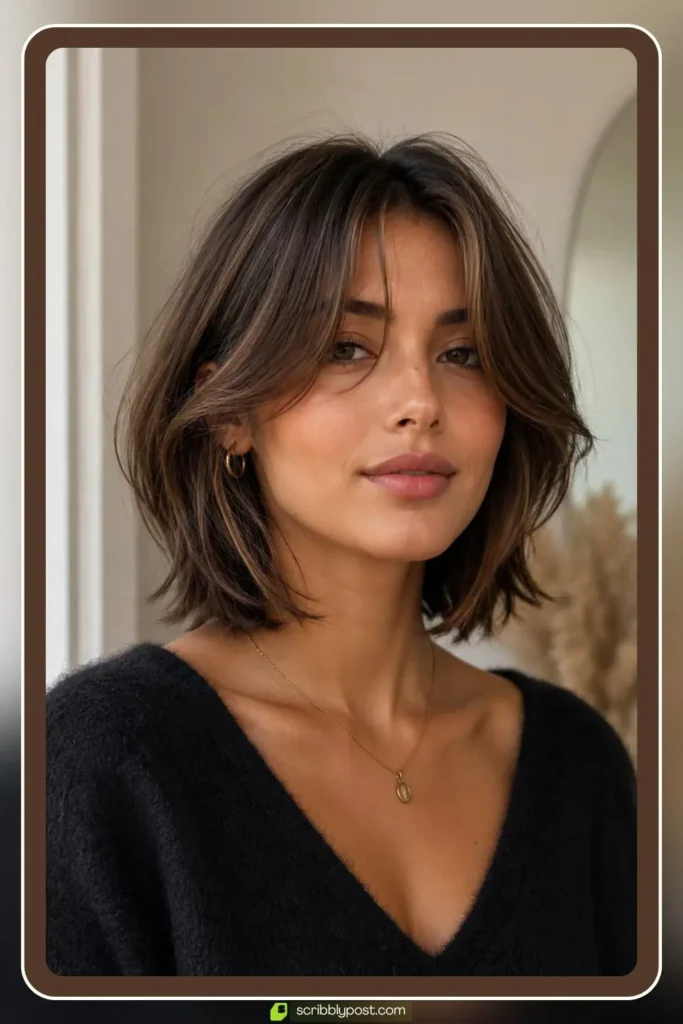 Layered Bob with Curtain Bangs