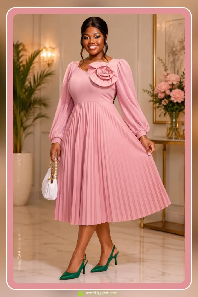 Luxury Couture Dress — Hand-Pleated Organza Midi