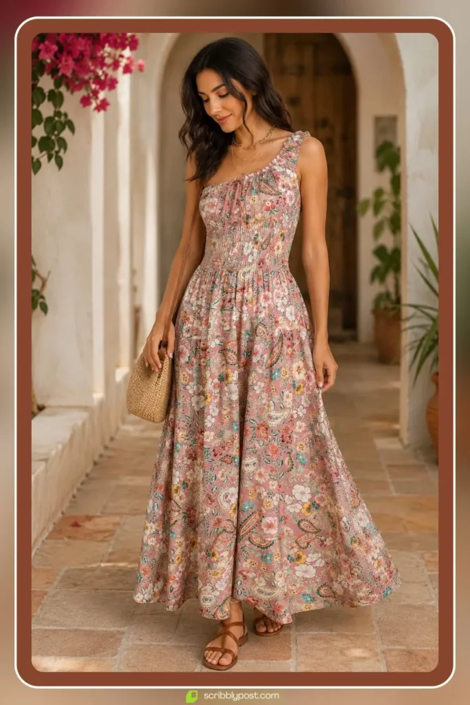 Luxury Maxi Dress — Fluid Silk Georgette Print