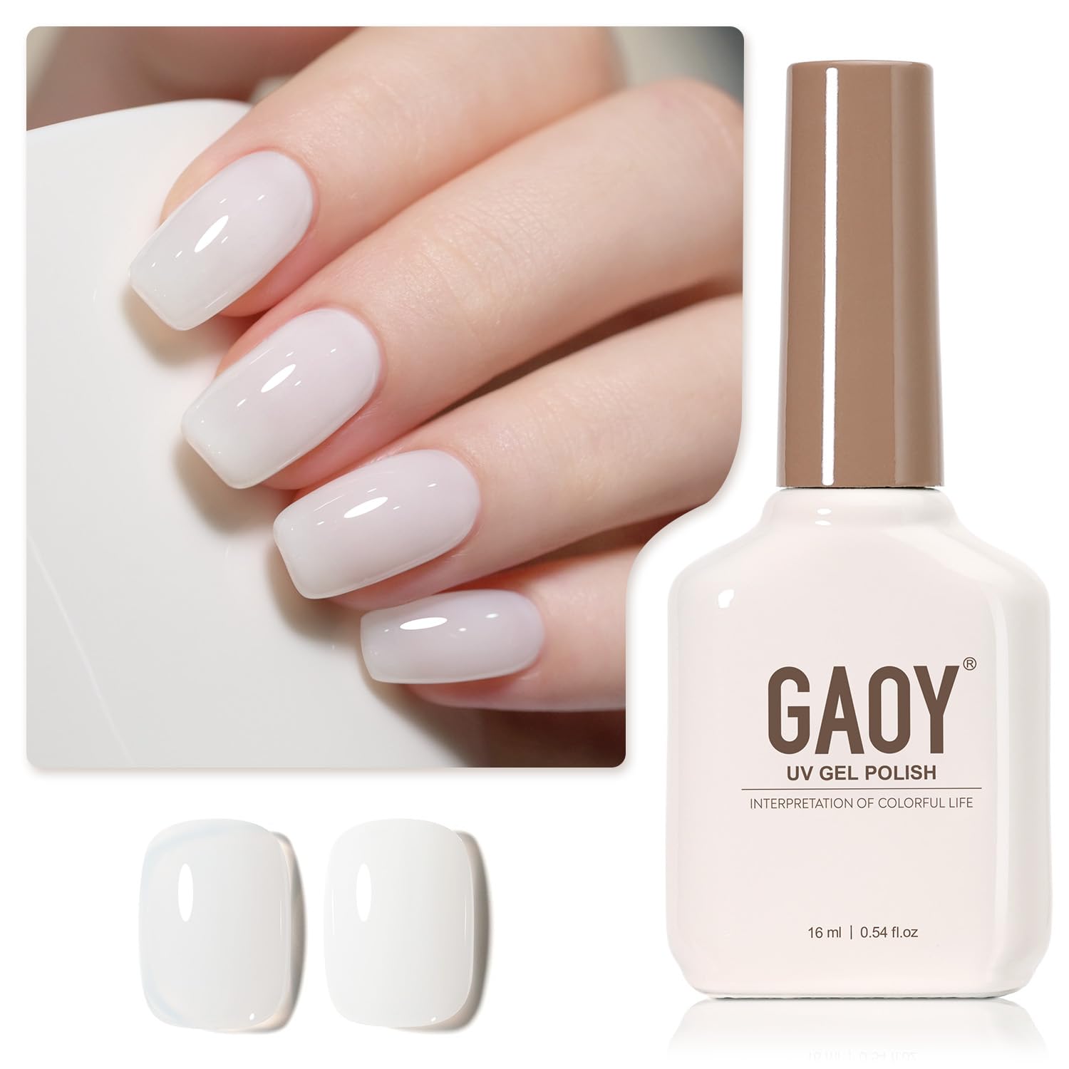 Milky white gel polish