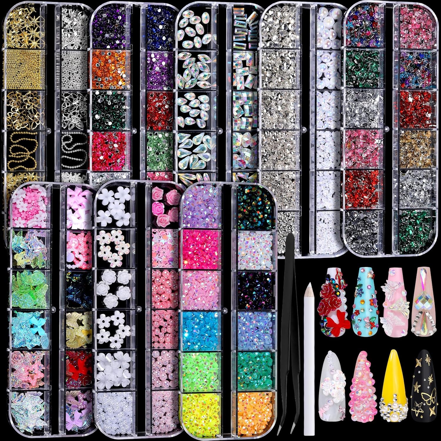 Mixed Pearl Nail Gems Set