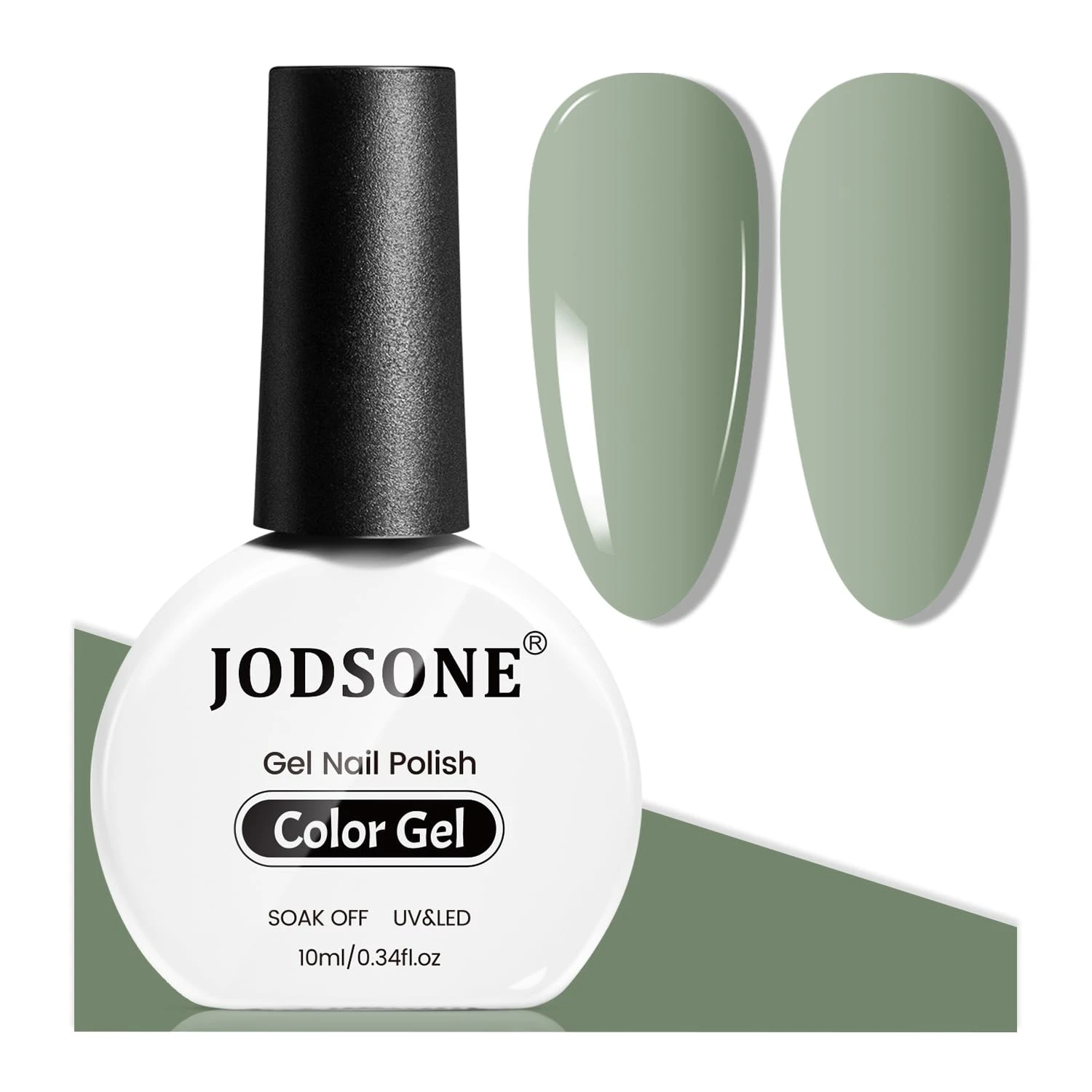 Muted Green Gel Nails