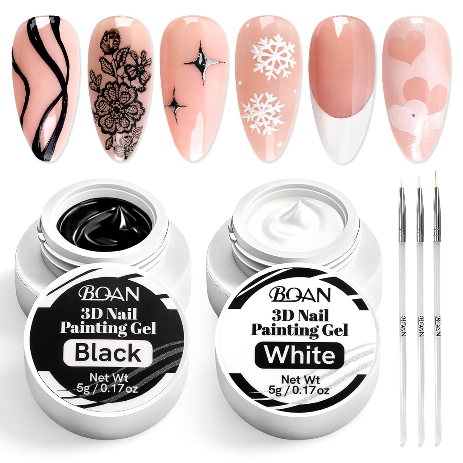Nail art gel paint set florals