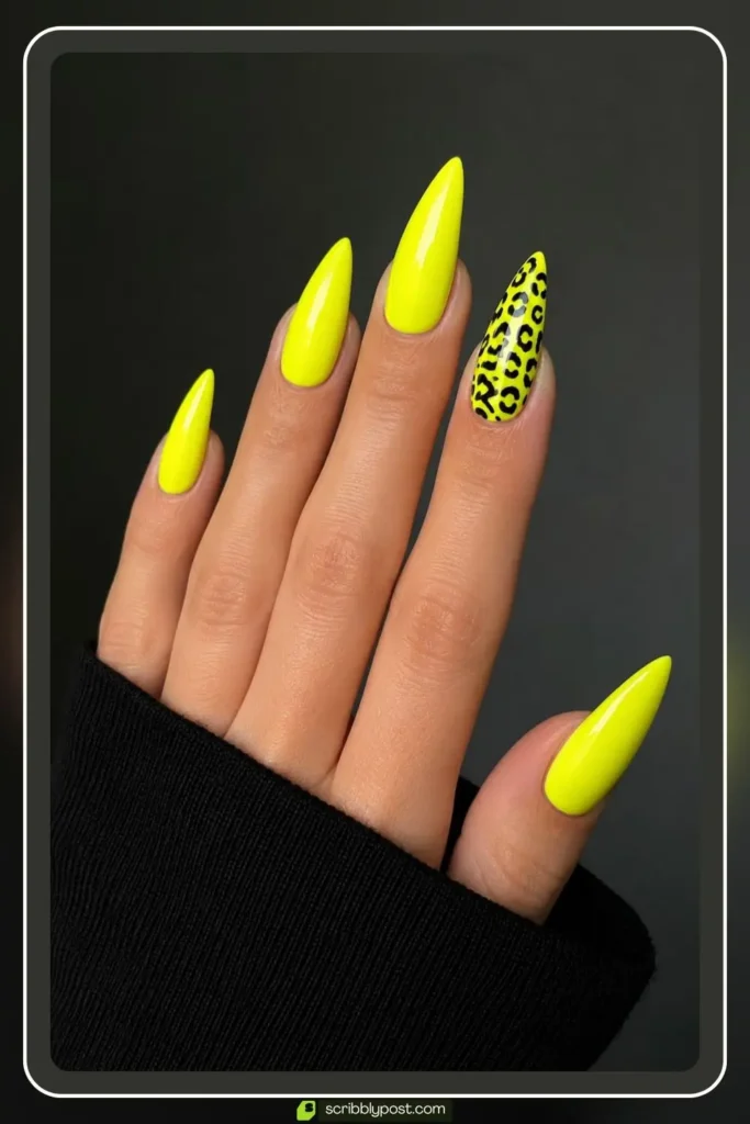 Neon Yellow Animal Print Accent