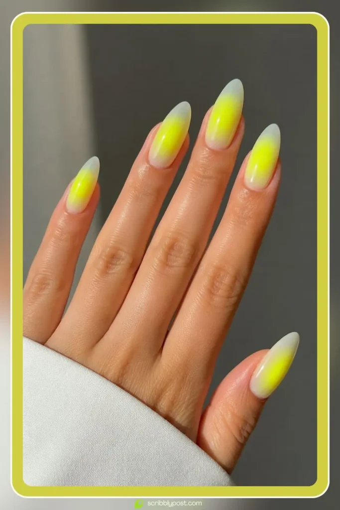 Neon Yellow Aura Nails