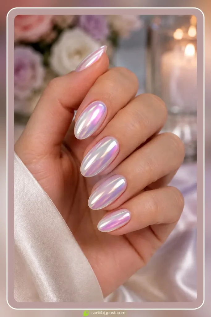 Opalescent Chrome Nails
