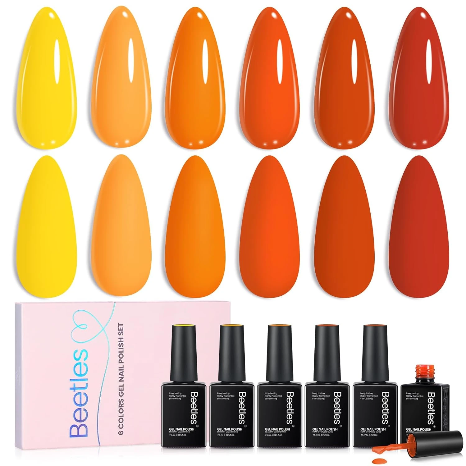 Orange And Yellow Nail Polish Set
