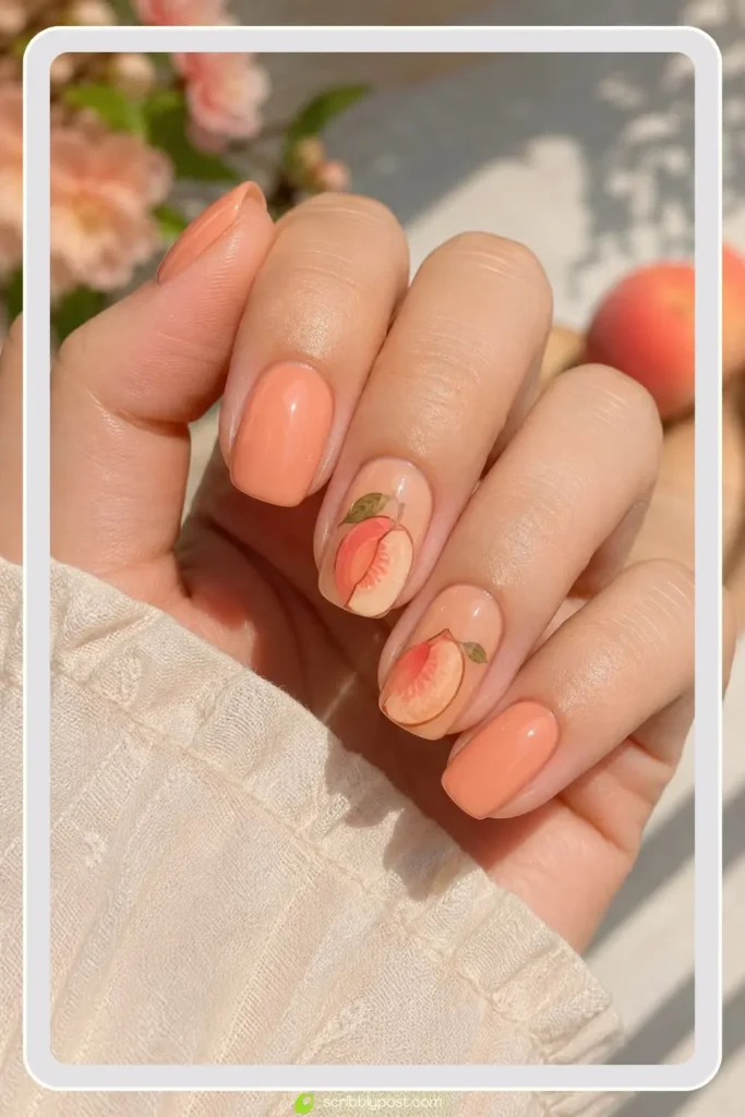 Peach Blossom Nails