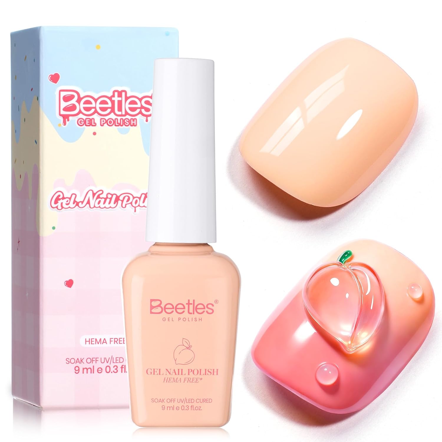 Peach gel nail polish warm tone