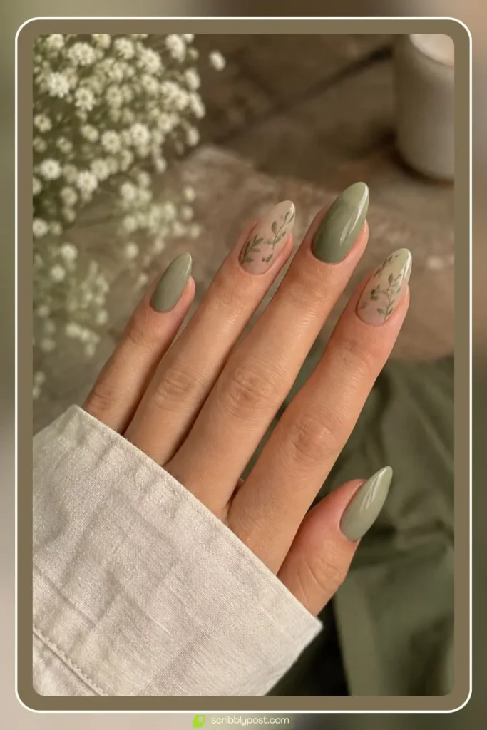 Sage Green Nails
