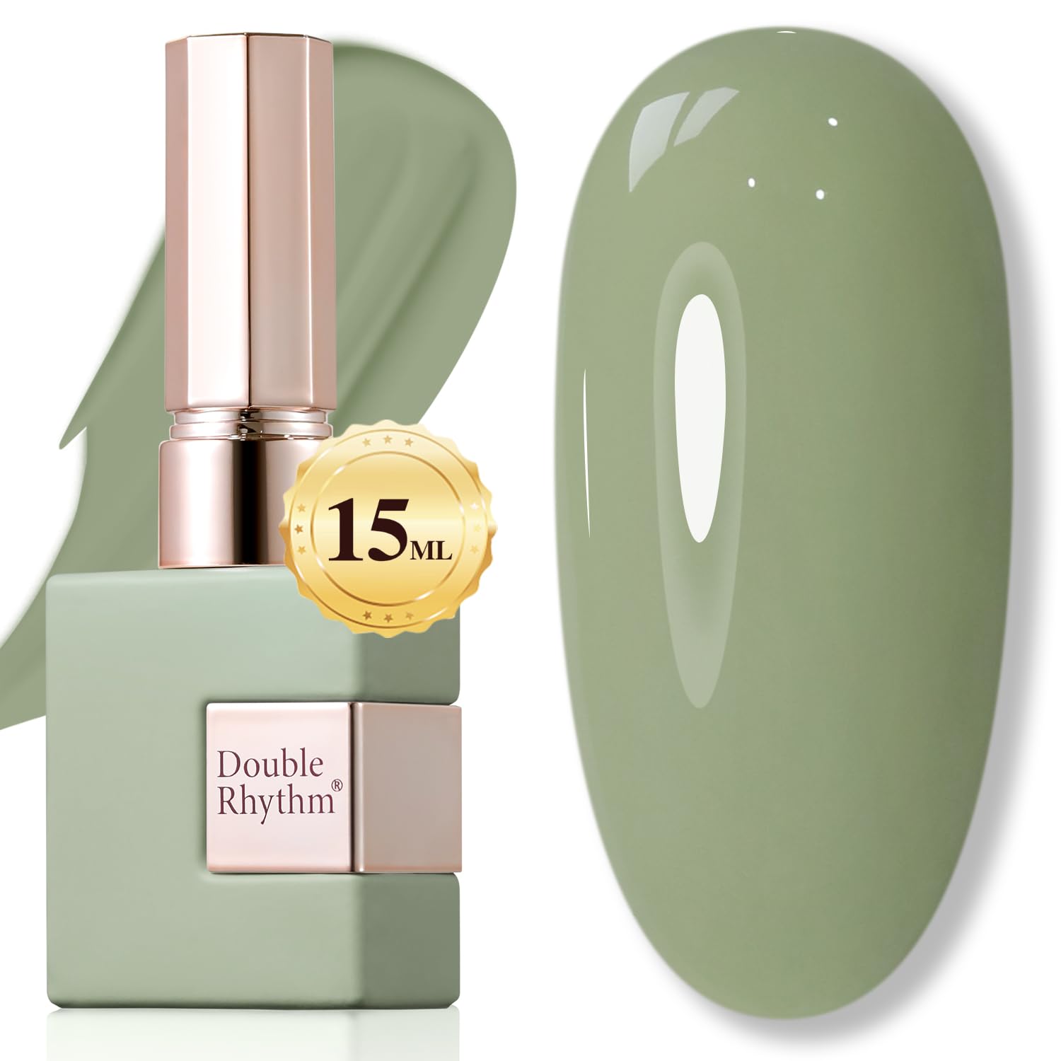 Sage green gel nail polish
